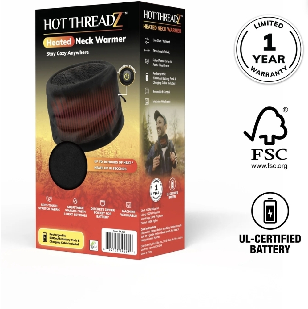 Heated Neck Warmer -7hour 3heat settings. NIB